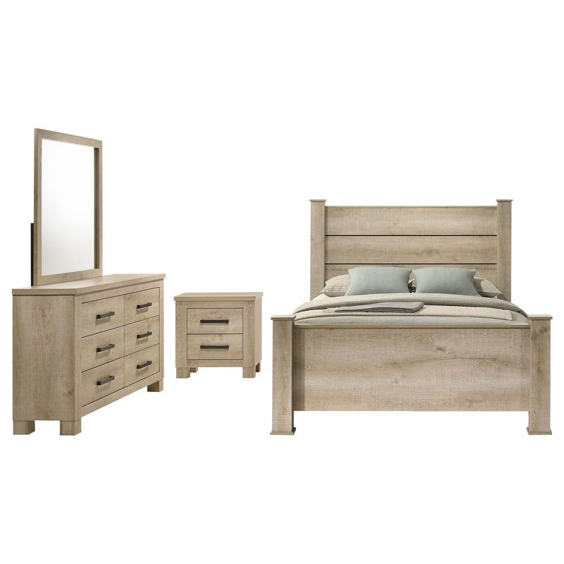 Oakglen 4-piece Eastern King Bedroom Set Weathered Oak - 225101KE-S4