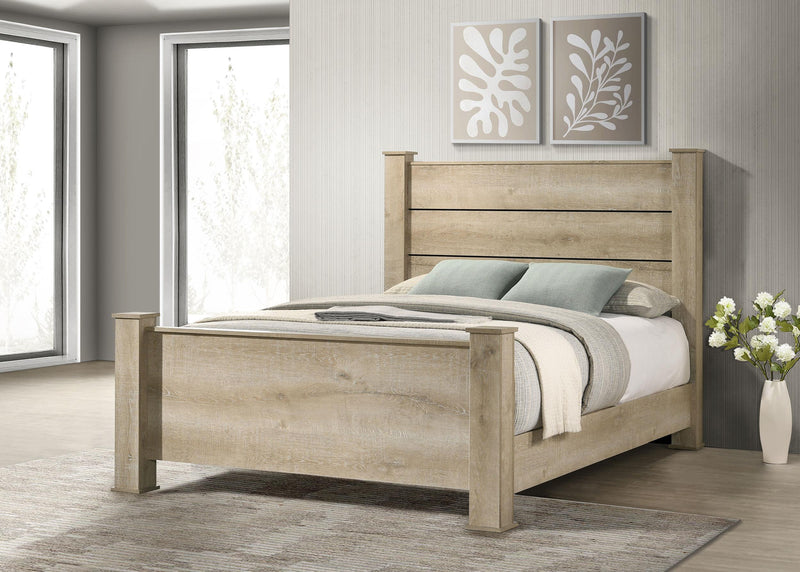 Oakglen 55-inch California King Panel Bed Weathered Oak - 225101KW