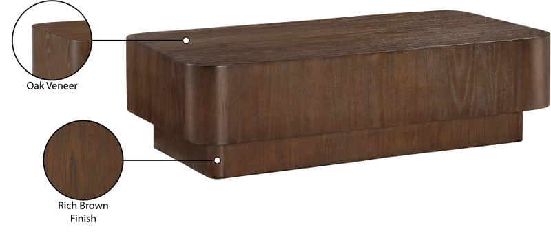 Oakmont Oak Veneer Coffee Table in Brown - 99039Brown-C