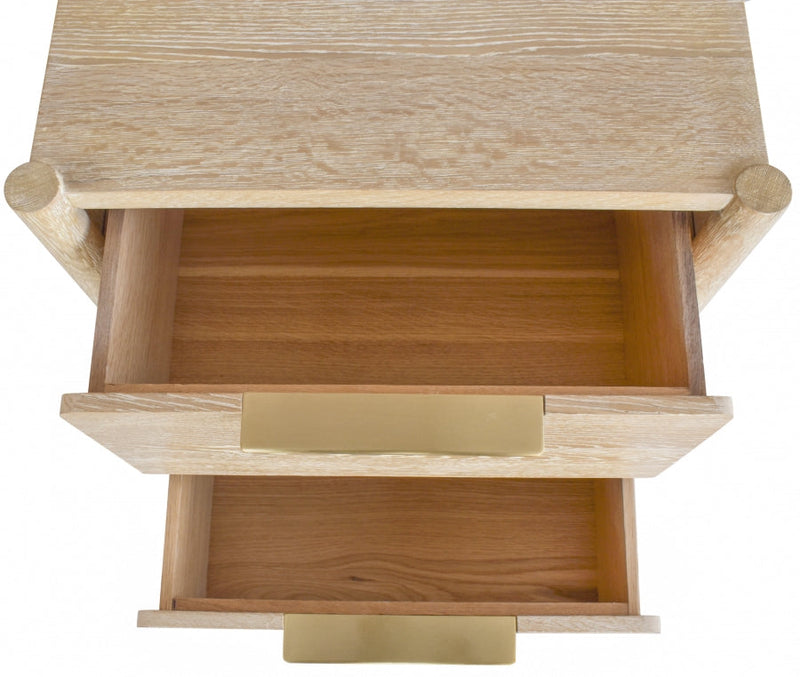 Oakwood Oak Wood Nightstand in White - 860-NS