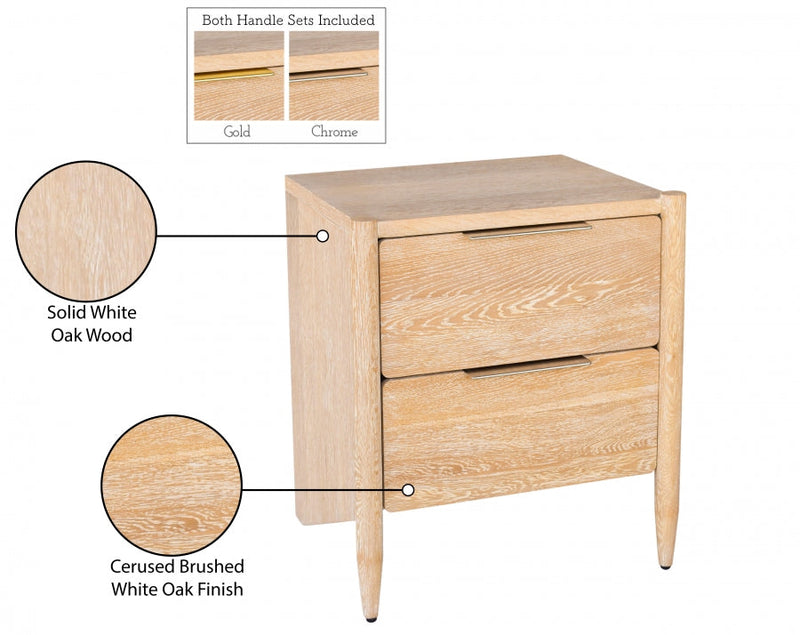 Oakwood Oak Wood Nightstand in White - 860-NS