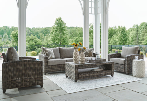 Oasis Court Outdoor Sofa/Chairs/Table Set (Set of 4) - P335-081