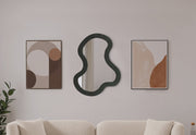 Oblique Acacia Wood Frame Mirror in Black - 417Black-38M