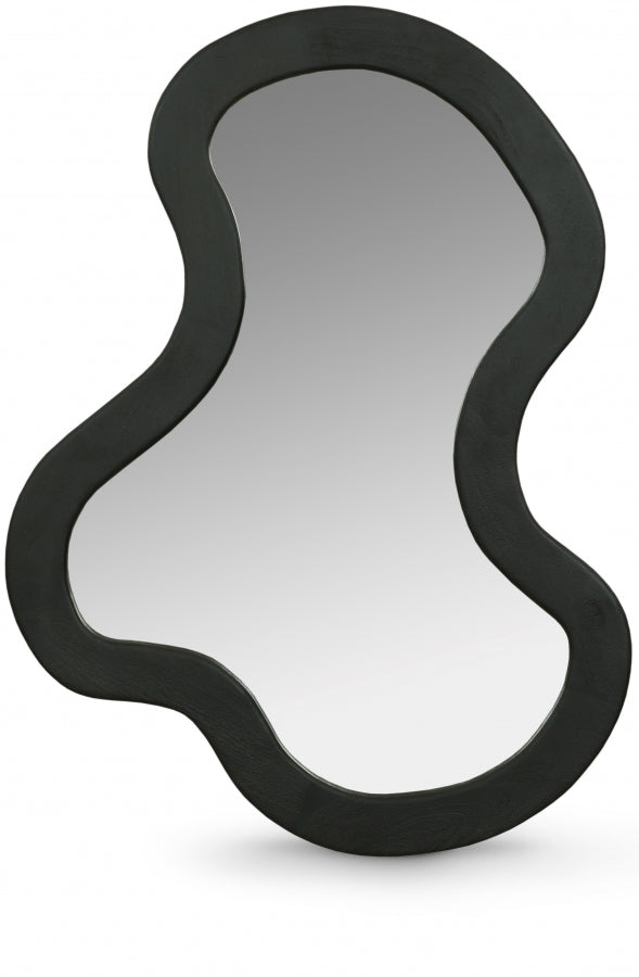 Oblique Acacia Wood Frame Mirror in Black - 417Black-38M