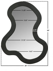 Oblique Acacia Wood Frame Mirror in Black - 417Black-38M