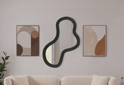 Oblique Acacia Wood Frame Mirror in Black - 417Black-48M