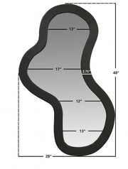 Oblique Acacia Wood Frame Mirror in Black - 417Black-48M