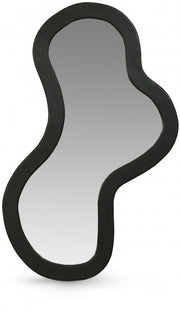 Oblique Acacia Wood Frame Mirror in Black - 417Black-48M