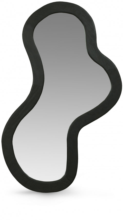 Oblique Acacia Wood Frame Mirror in Black - 417Black-48M