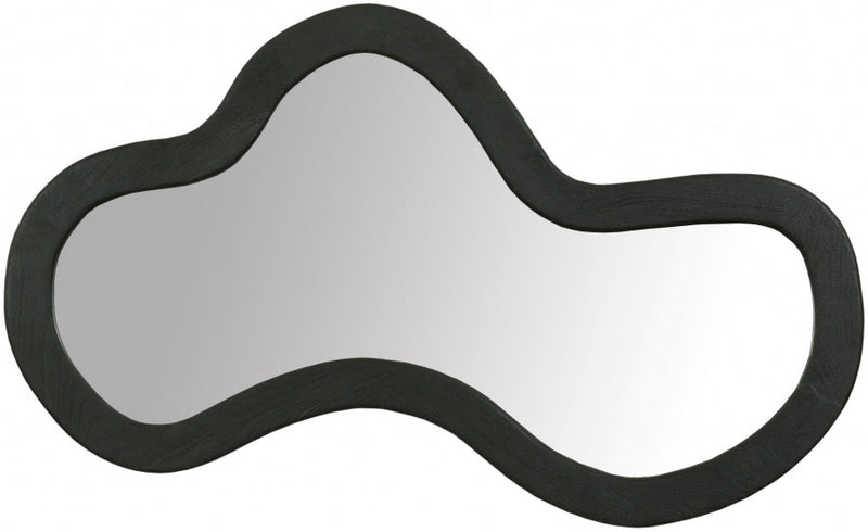Oblique Acacia Wood Frame Mirror in Black - 417Black-48M