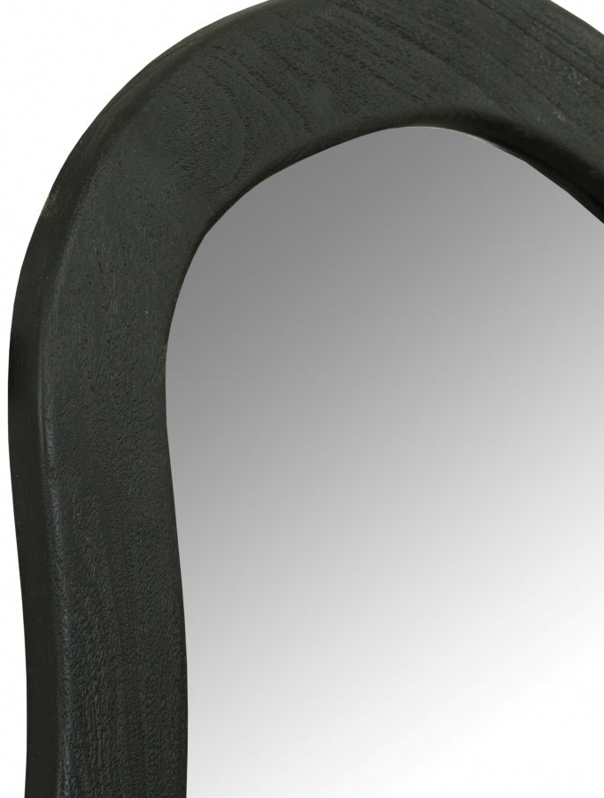 Oblique Acacia Wood Frame Mirror in Black - 417Black-48M