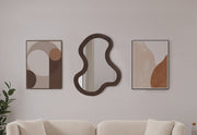 Oblique Acacia Wood Frame Mirror in Brown - 417Brown-38M