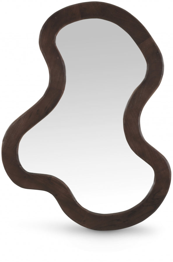 Oblique Acacia Wood Frame Mirror in Brown - 417Brown-38M