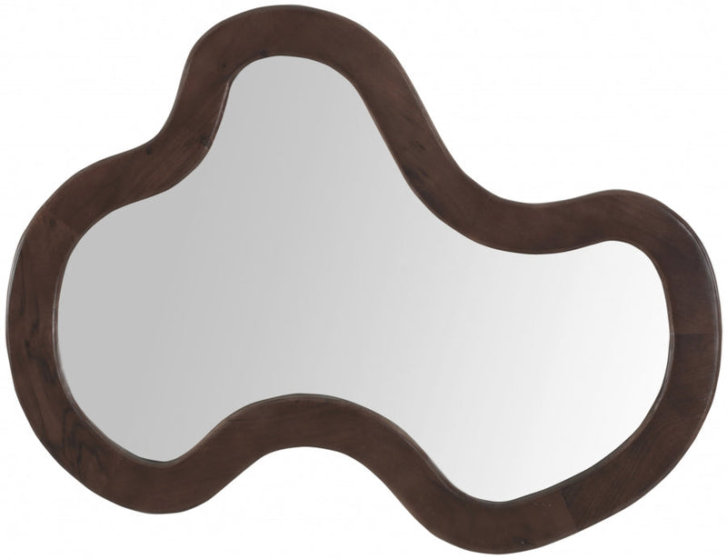 Oblique Acacia Wood Frame Mirror in Brown - 417Brown-38M