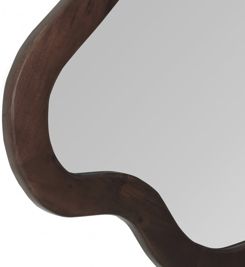 Oblique Acacia Wood Frame Mirror in Brown - 417Brown-38M
