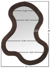 Oblique Acacia Wood Frame Mirror in Brown - 417Brown-38M