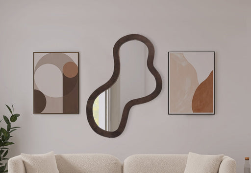 Oblique Acacia Wood Frame Mirror in Brown - 417Brown-48M