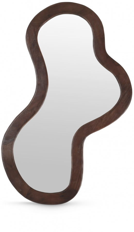 Oblique Acacia Wood Frame Mirror in Brown - 417Brown-48M