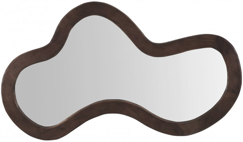 Oblique Acacia Wood Frame Mirror in Brown - 417Brown-48M