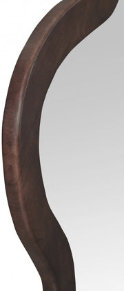 Oblique Acacia Wood Frame Mirror in Brown - 417Brown-48M