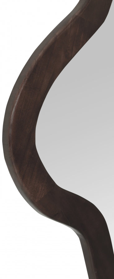 Oblique Acacia Wood Frame Mirror in Brown - 417Brown-48M