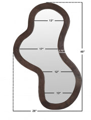 Oblique Acacia Wood Frame Mirror in Brown - 417Brown-48M
