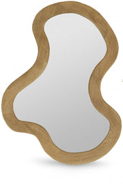 Oblique Acacia Wood Frame Mirror in Natural - 417Oak-38M
