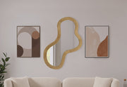 Oblique Acacia Wood Frame Mirror in Natural - 417Oak-48M