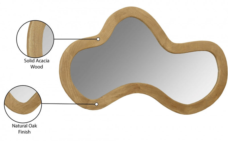 Oblique Acacia Wood Frame Mirror in Natural - 417Oak-48M