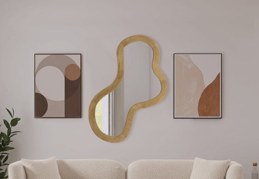 Oblique Acacia Wood Frame Mirror in Natural - 417Oak-48M