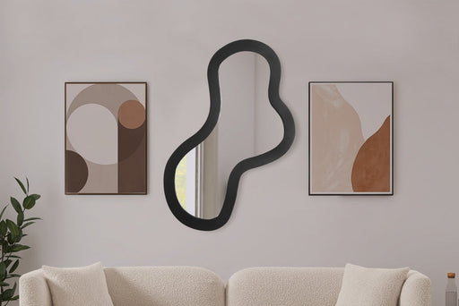 Oblique Iron Frame Mirror in Black - 440Black-48M