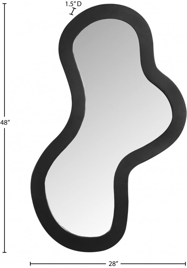 Oblique Iron Frame Mirror in Black - 440Black-48M