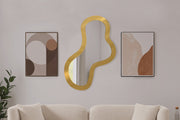 Oblique Iron Frame Mirror in Gold - 440Gold-48M
