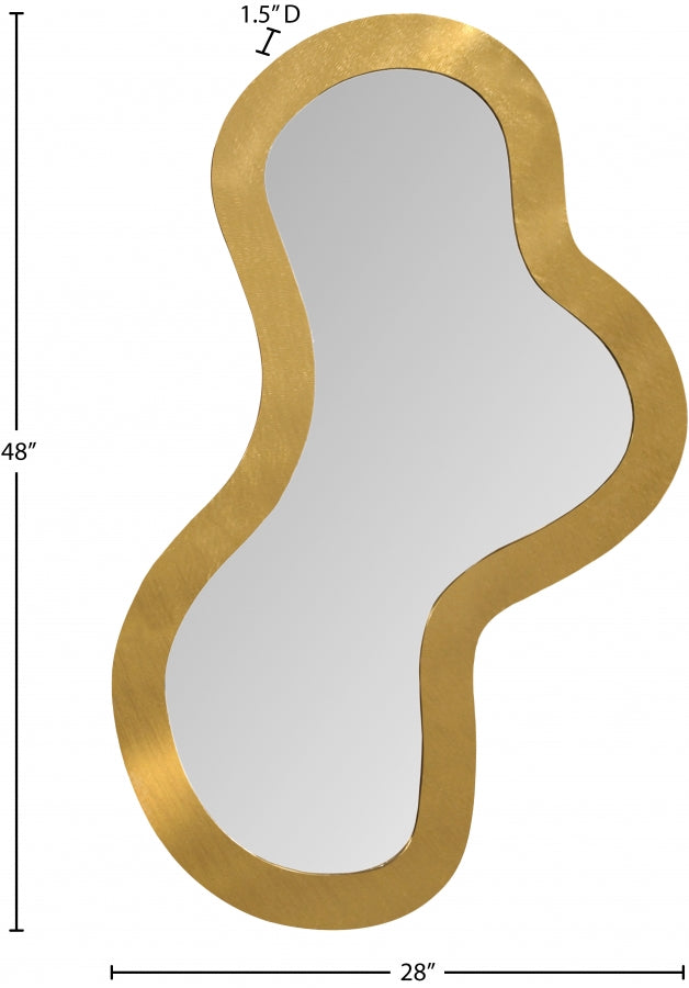 Oblique Iron Frame Mirror in Gold - 440Gold-48M