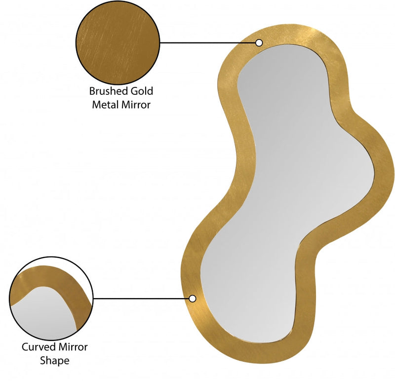 Oblique Iron Frame Mirror in Gold - 440Gold-48M