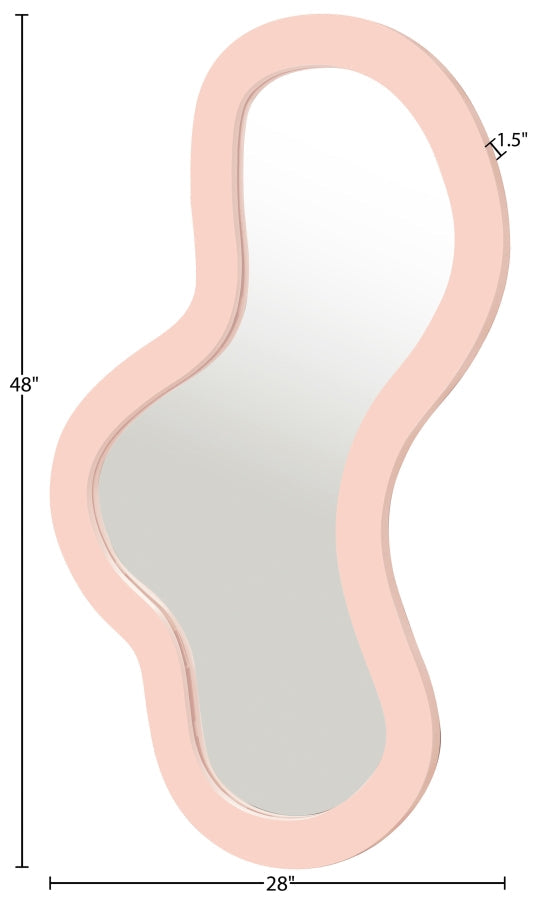 Oblique Iron Frame Mirror in Pink - 440Pink-48M