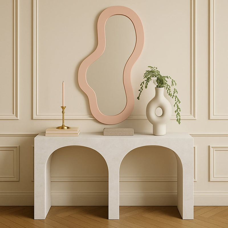 Oblique Iron Frame Mirror in Pink - 440Pink-48M