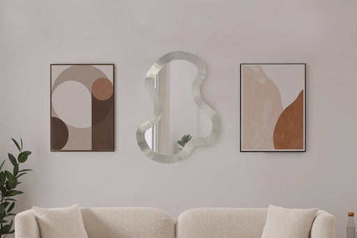 Oblique Iron Frame Mirror in Silver - 440Silver-38M