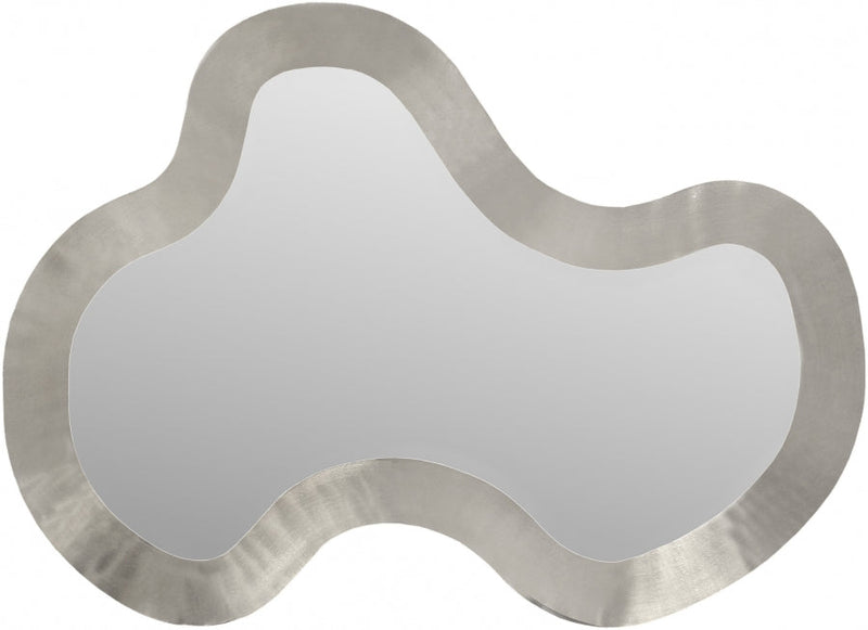 Oblique Iron Frame Mirror in Silver - 440Silver-38M