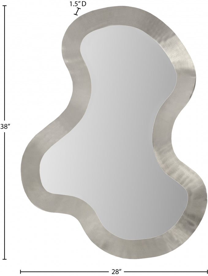 Oblique Iron Frame Mirror in Silver - 440Silver-38M
