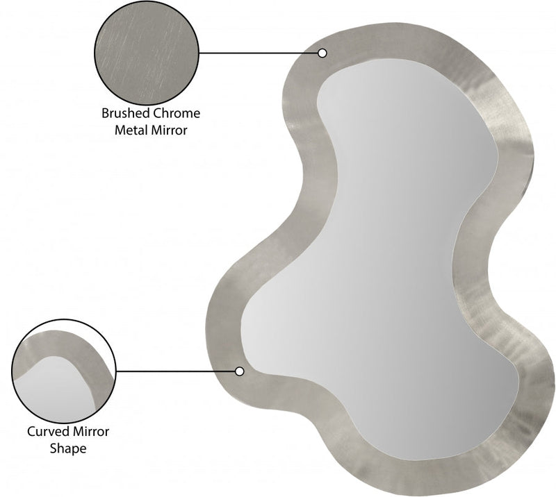 Oblique Iron Frame Mirror in Silver - 440Silver-38M