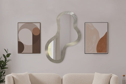 Oblique Iron Frame Mirror in Silver - 440Silver-48M