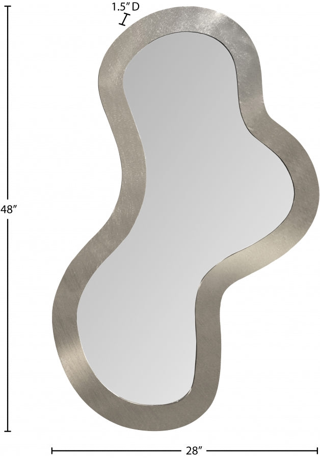 Oblique Iron Frame Mirror in Silver - 440Silver-48M