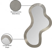 Oblique Iron Frame Mirror in Silver - 440Silver-48M