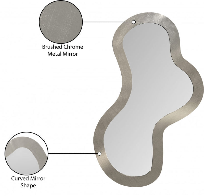 Oblique Iron Frame Mirror in Silver - 440Silver-48M