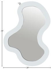 Oblique Iron Frame Mirror in White - 440White-38M