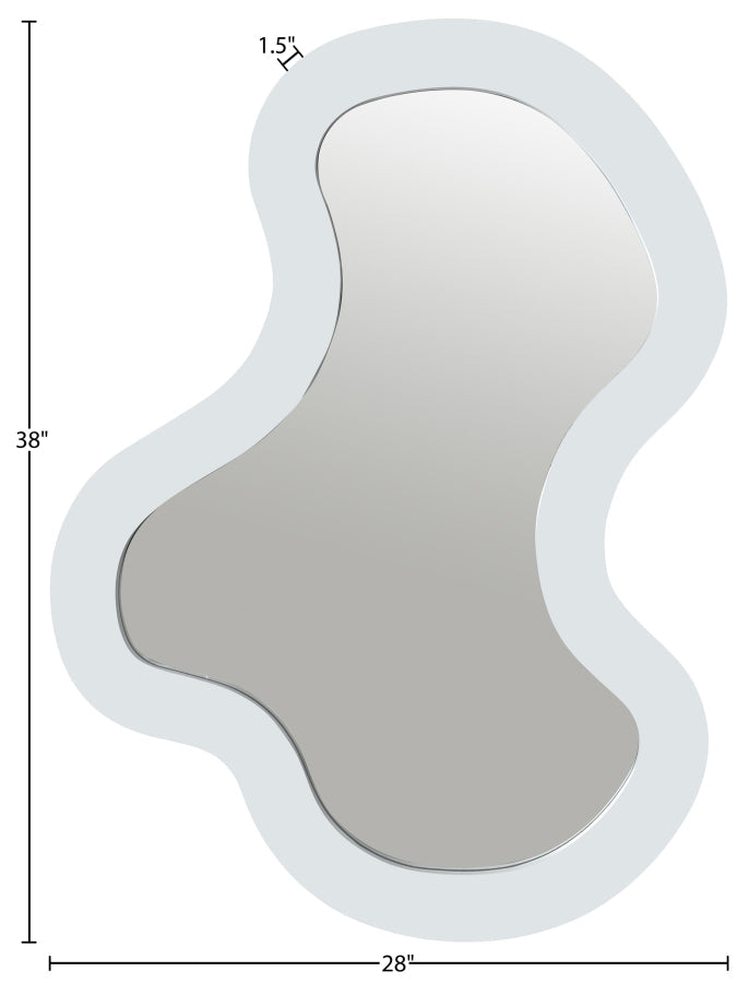 Oblique Iron Frame Mirror in White - 440White-38M