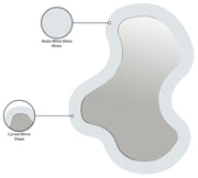 Oblique Iron Frame Mirror in White - 440White-38M