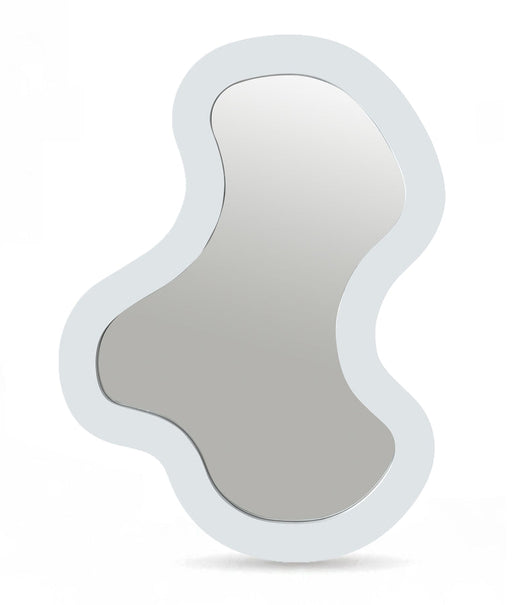 Oblique Iron Frame Mirror in White - 440White-38M