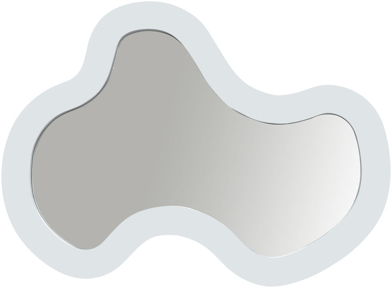 Oblique Iron Frame Mirror in White - 440White-38M